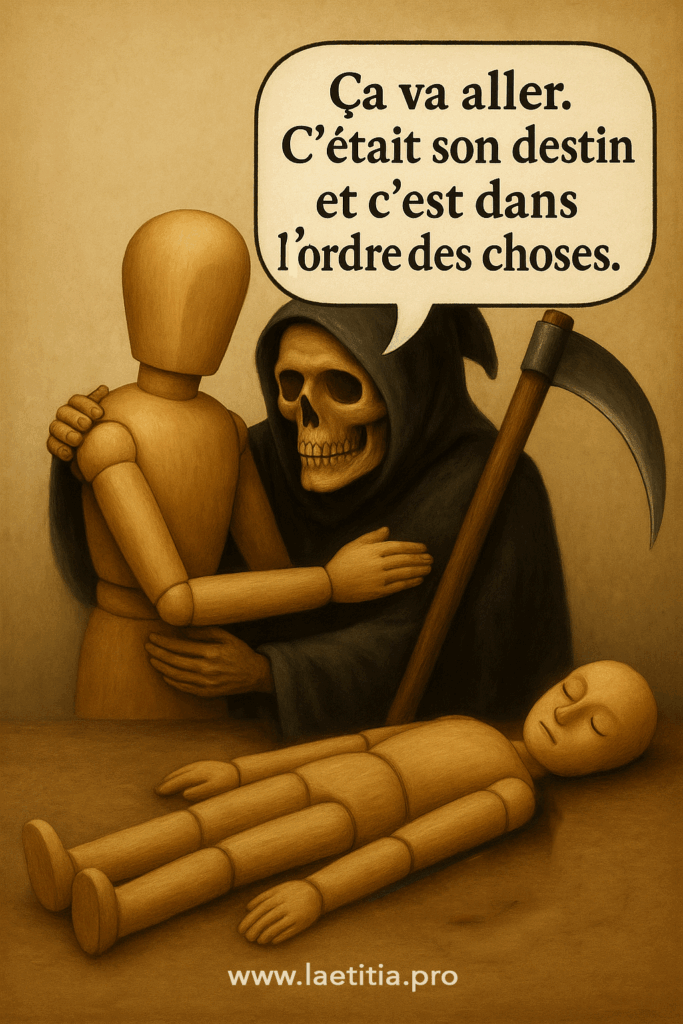 libérer un deuil bloqué par l'acceptation que la mort, lorsqu'elle vient en son temps est une délivrance